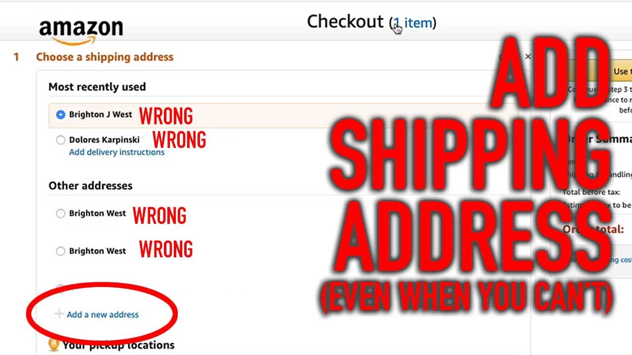 How to add shipping address to amazon wish list