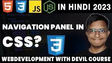 Creating Navigation Panel using HTML And CSS |  WEB DEVELOPMENT WITH DEVIL IN HINDI COURSE