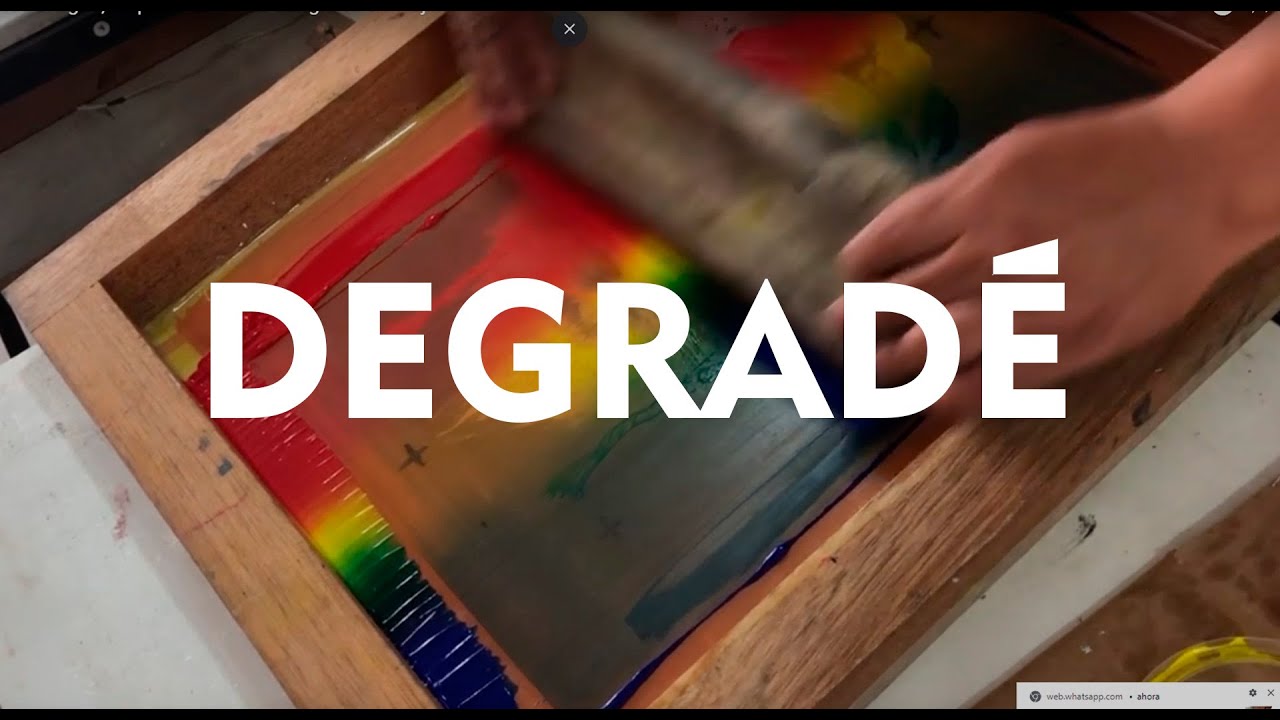 Serigrafía degradé con tintas al agua. En pleno Curso Completo en