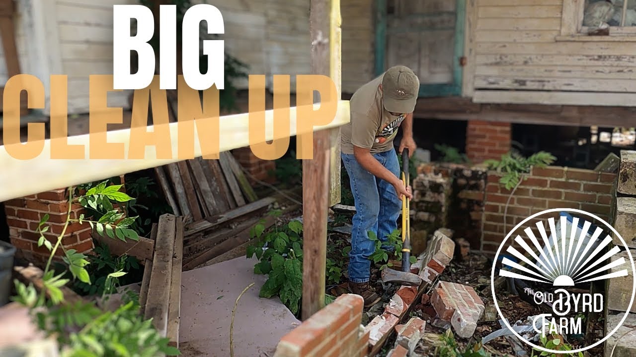 140 YEAR OLD FARM HOUSE GETS PORCH CLEAN UP AND RUINS REMOVED!