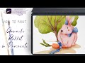 Cute Animal in Gouache Style in Procreate - IPad Digital Tutorial - Rabbit Illustration