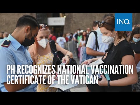 PH recognizes national vaccination certificate of the Vatican