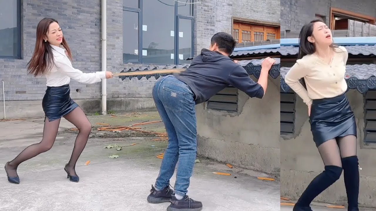 Going Too Far! Bamboo Stick Back-Hitting Challenge, Non-Stop Laughs!