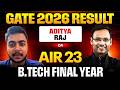GATE 2026 Result | AIR 23 DA | Aditya Raj | Cracked GATE in BTech Final Year