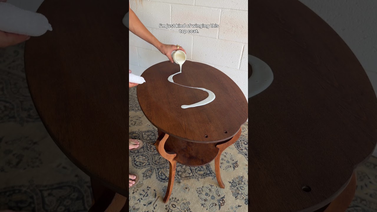 Antique side table makeover! 🤯 #Furnitureflip #FurnitureMakeover #diy