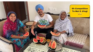 Watermelon 🍉 Challange With Family😍, 2 kg Watermelon Khake Bebe Hoyi Bimar 😢| Harman khosa |