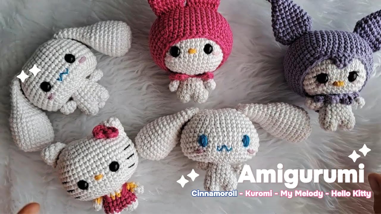 Tutorial Amigurumi de Cinnamoroll tejido a crochet /Kuromi/Hellokitty/pompompurin/MyMelody
