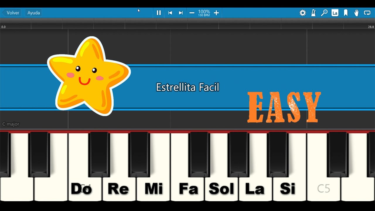 Estrellita donde estas (1 Mano) Piano Facil  -Twinkle Twinkle Little Star - Easy Piano For Beginners