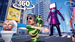 360° VR Skibidi toilet  escape from TV Man in New York 8K