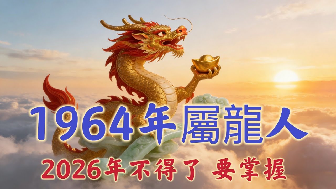 1964年屬龍人，2026年62歲不得了！迎來人生第二春要把握！ #2026運勢 #生肖龍 #屬龍運勢 #1964年屬龍 #十二生肖