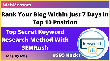 How to do Keyword Research with SEMRush - Step by Step Tutorial