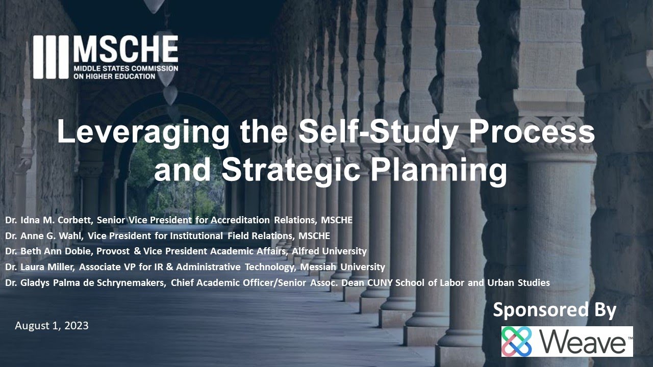 Leveraging the Self-Study Process and Strategic Planning