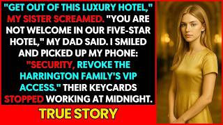 “Get out of this luxury hotel,” my sister screamed — then they insulted me and threw $500 at my fa
