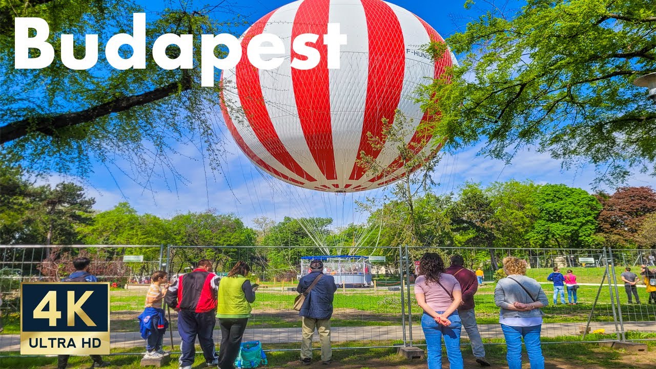 Budapest đđș 4K NEW Air Balloon Walking Tour at City Park - YouTube