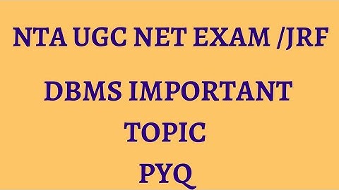 ugc net exam DBMS important topic
