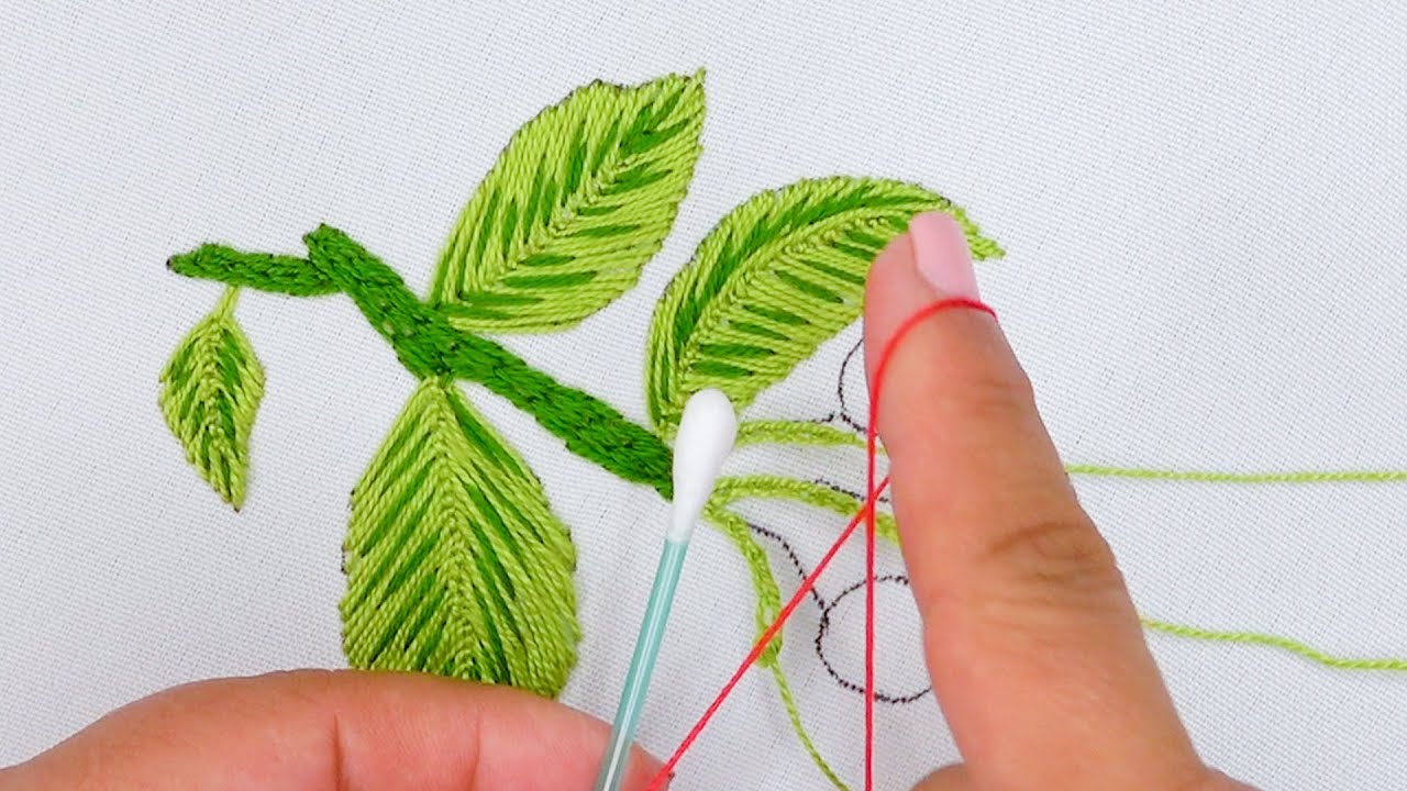 Как вышить рельефную вишню