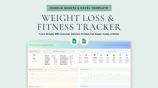 Weight Loss Tracker | Google Sheets & Excel Template | Fitness Tracker | Protein Tracker | BMI screenshot 5