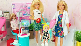 Two Barbie Doll and baby Morning Routine. Dolls go to Hospital. Barbie Dentist Doctor  @Barbie