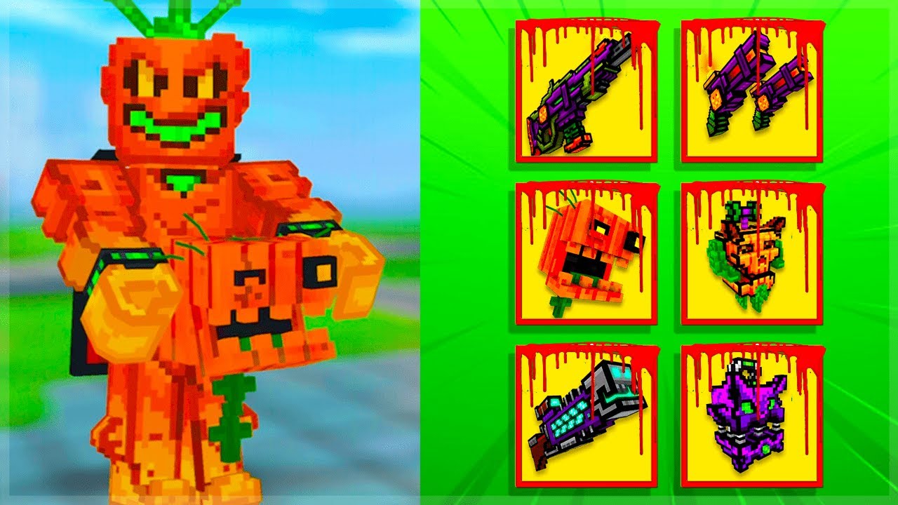 USING HALLOWEEN WEAPONS ONLY!! in Pixel Gun 3D
