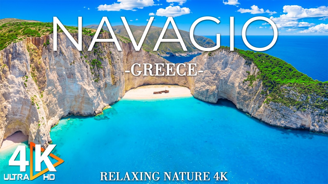 Navagio, Greece 4K Drone Footage | Shipwreck Beach, Zakynthos Cliffs & Ionian Blue Waters
