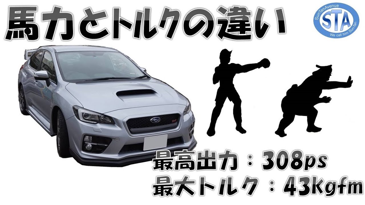 [豆知識] 馬力(出力)とトルクの違いを感覚的に理解する【スンアヴェ】WRX STi VAB