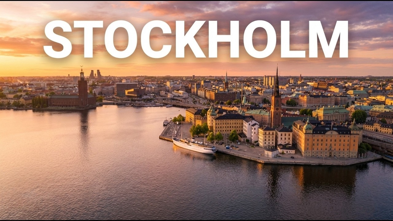 Aerial Stockholm Landmarks, Sweden  in 3D 4K