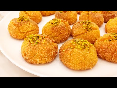 كوب سميد وكوب دقيق وصفة حلويات سهلة أحلى من البسبوسة والهريسة كرات السميد التركية حلوى السميد بسبوسه