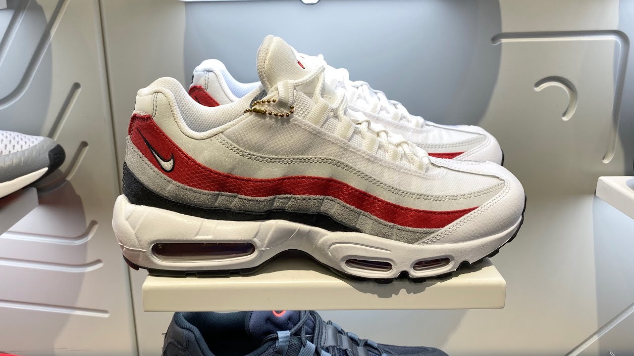 Asia Sitcom pedestal Nike Air Max 95 Essential (Black/Varsity Red/Particle Grey/White) - Style  Code: DQ3430-001 - YouTube