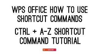 WPS OFFICE HOW TO USE SHORTCUT COMMANDS screenshot 1