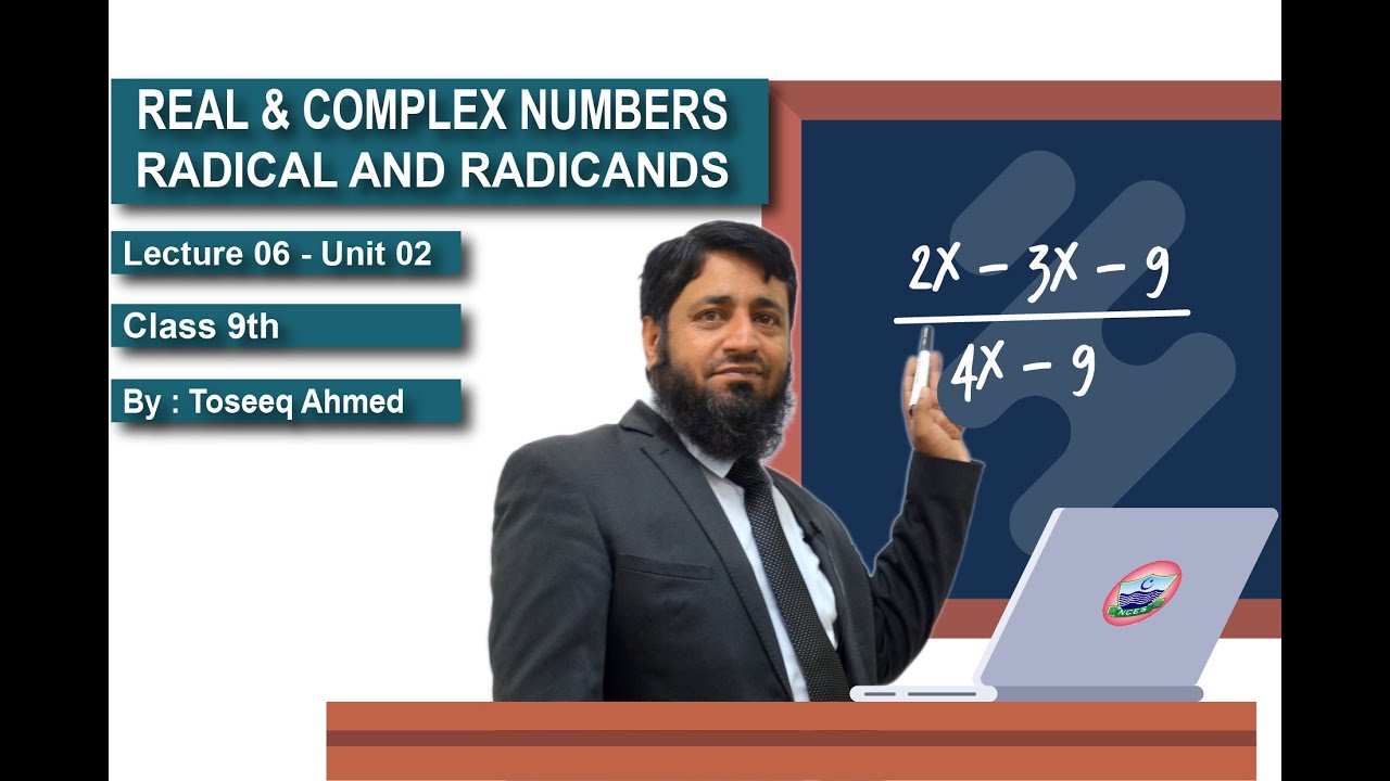 Real complex numbers radical radicands class 9th lecture 06