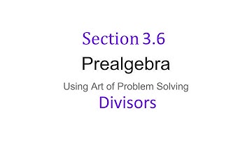 AOPS - Prealgebra - Chapter 3 - 3.6 Divisors