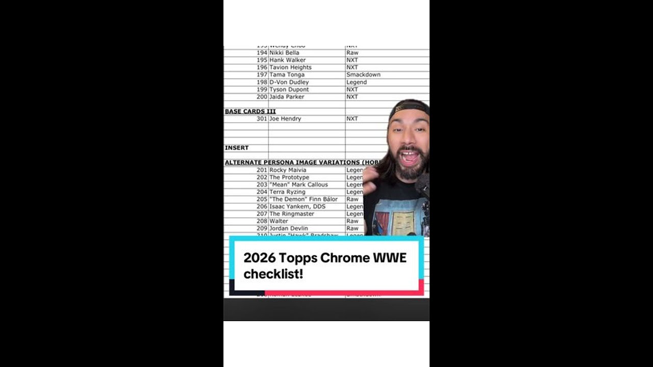 2026 Topps Chrome WWE checklist was just announced! #wrestling #tradingcards #wrestlingcards #wwe #t