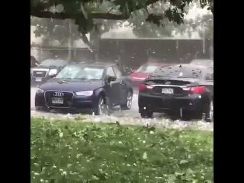 Insane Hail Storm Destroys Cars - YouTube