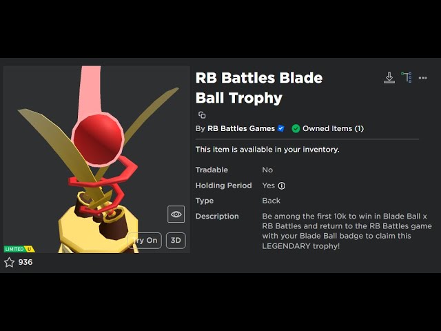 RB Battles Diamond Blade Ball Trophy's Code & Price - RblxTrade