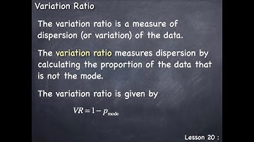 Lesson 20 : Variation Ratio