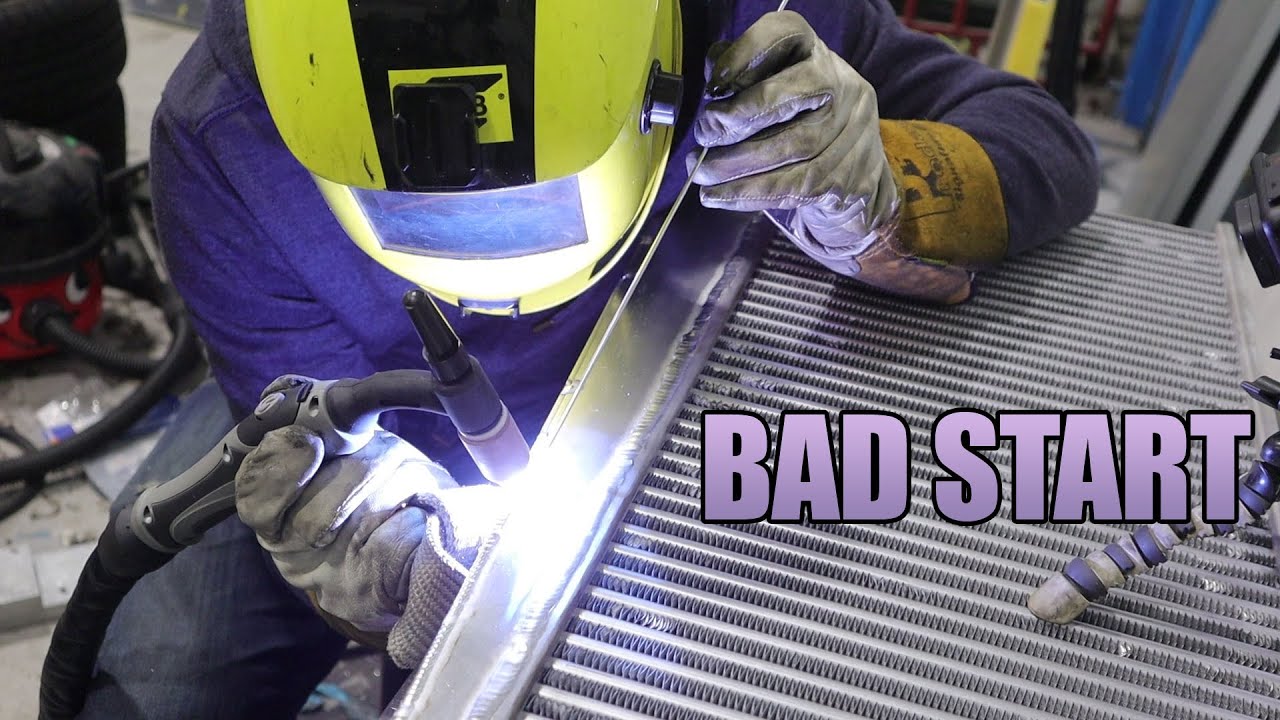 DIY 350Z Twin Turbo (8) Welding The Intercooler YouTube