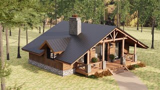 39'x26' (12x8m) Cozy Cabin Living: Embracing Simplicity with a Warm Hear