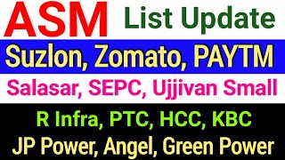 asm list update today ◾ suzlon energy vedanta Salasar JP POWER Green Power PTC SEPC adani power