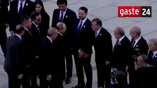 Rusya Başkanı Putin'in Cumhurbaşkanlığı makamında karşılanması Resimi