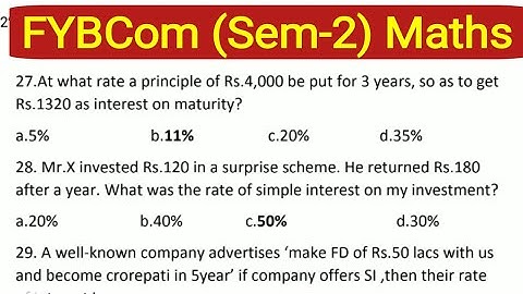 24 Most Important MCQs | FYBCom ( Sem-2) Maths | 24 Multiple Choice Questions by Ramesh Sir
