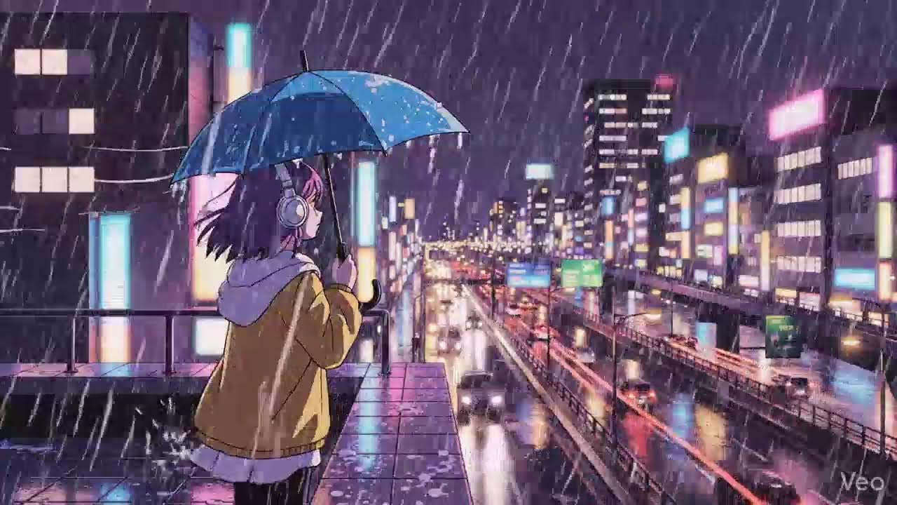 Rainy Night Lofi 🌧️ Japanese Neon City | Chillhop Study Beats