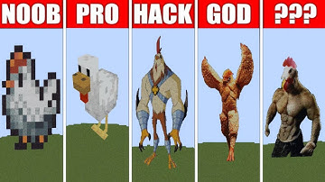 Pixel Art (NOOB vs PRO vs HACKER vs GOD) Chicken in minecraft