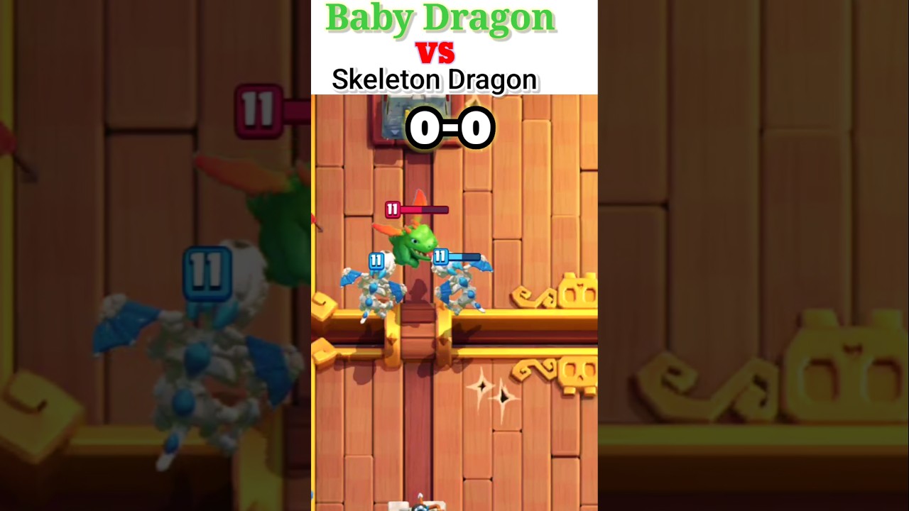 Baby Dragon Vs Skeleton Dragon 💚💚🤍🤍 #clashroyale #dragon