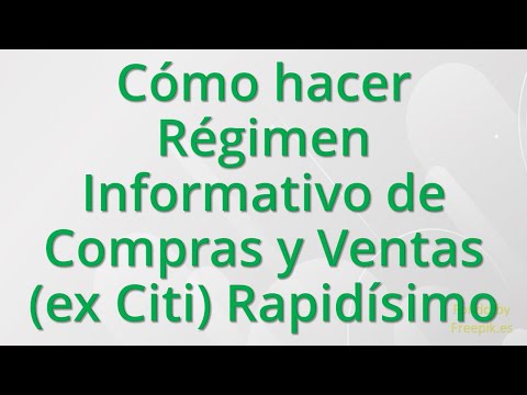 Como hacer Regimen Informativo de Compras y Ventas (RG 3685 ex Citi) Rapidisimo