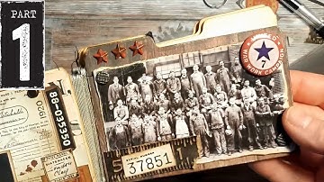 Making a Vintage File Folder Book from Start to Finish [Part 1/4] Building the Base and Pages 1-2