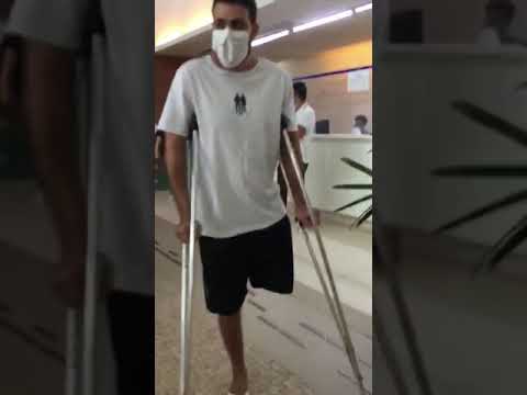 Após dois meses, jovem que perdeu a perna em acidente recebe alta do Pronto-Socorro