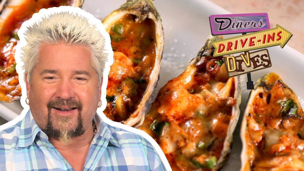 Grilled Stuffed Oysters | Diners, Drive-ins and Dives with Guy Fieri | Food Network