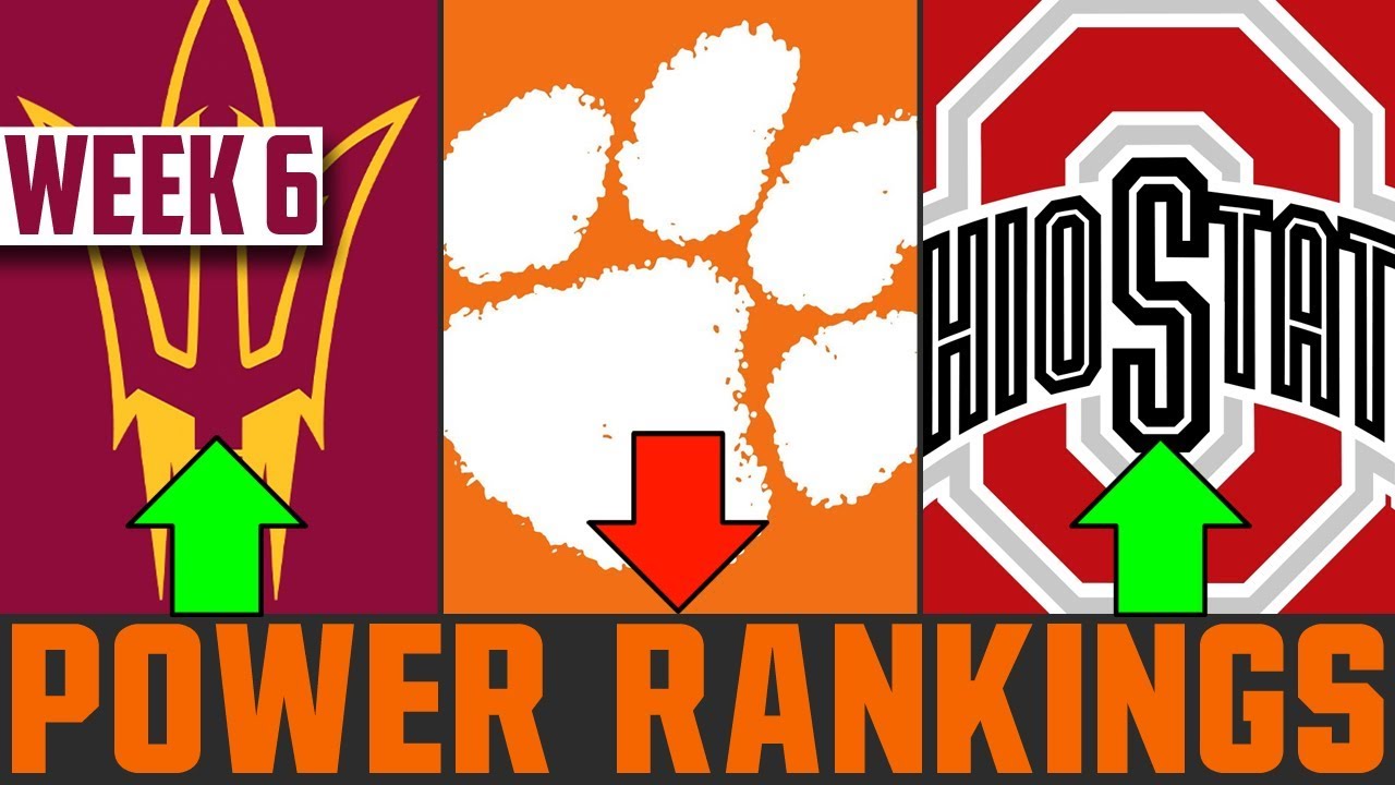 clemson sc College Football Rankings Top 25 (Week 6 CFB Poll 2019)