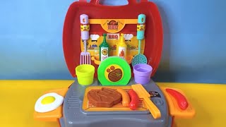 9 MINUTES SATISFYING WITH UNBOXING KITCHEN SET GRILL AND COFFEE MAKER TOYS | TOYS ASMR no music