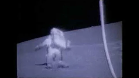 Astronauts falling on the moon